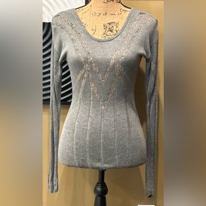 Express Lightweight Gray Sweater with Cut Out Details~XS~Excellent Condition!